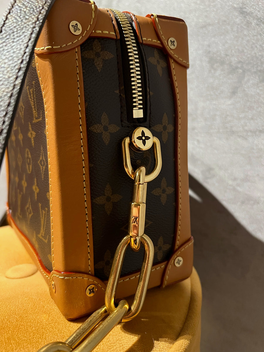 Louis Vuitton Brown Monogram Soft Trunk Messenger PM Gold Tone