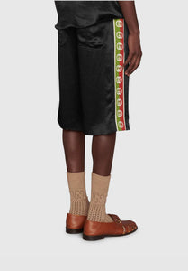 Gucci Acetate Shorts With Interlocking G Stripe