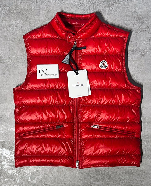 Red on sale moncler gilet