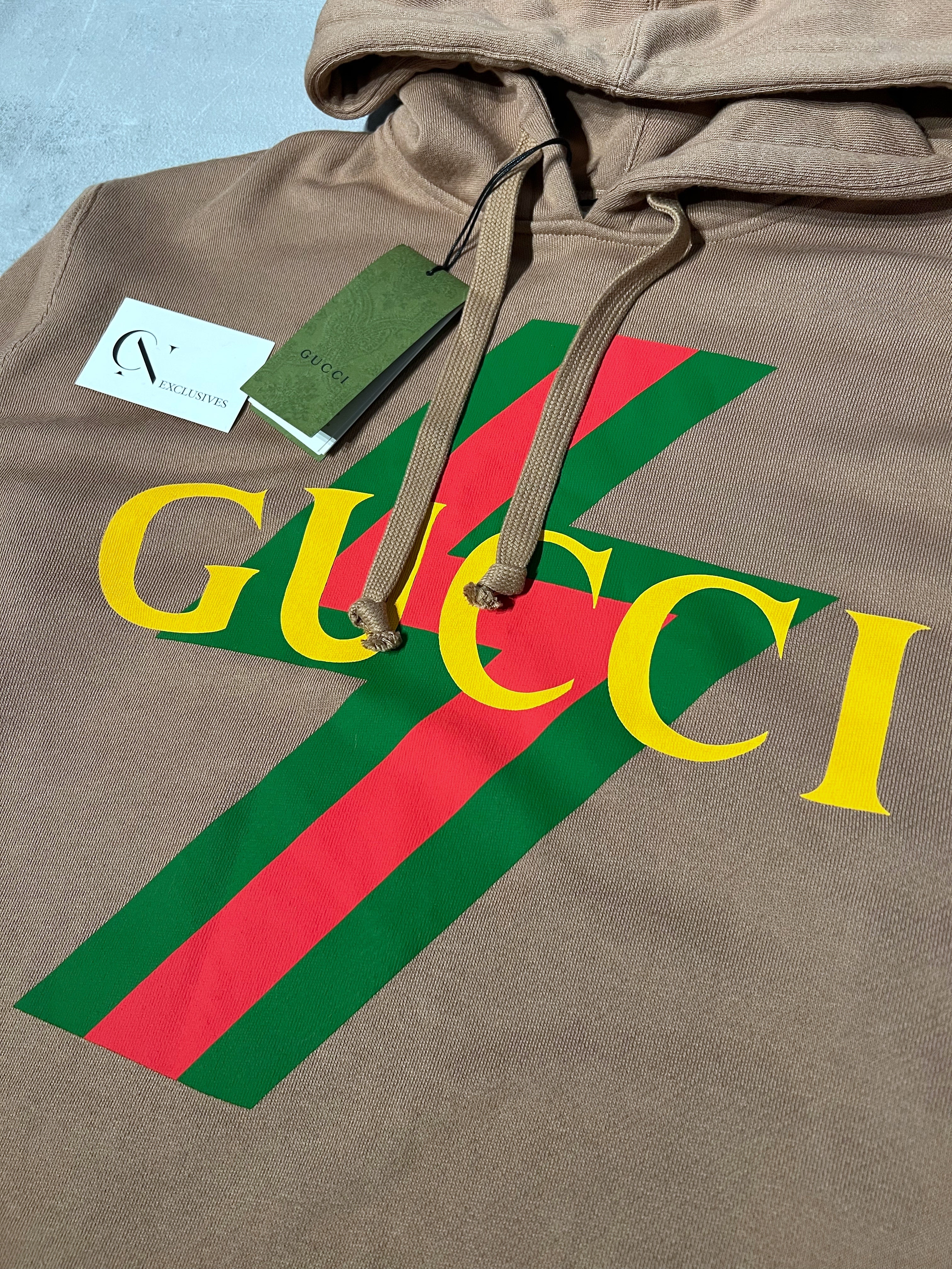 Gucci Logo Printed Drawstring Hoodie