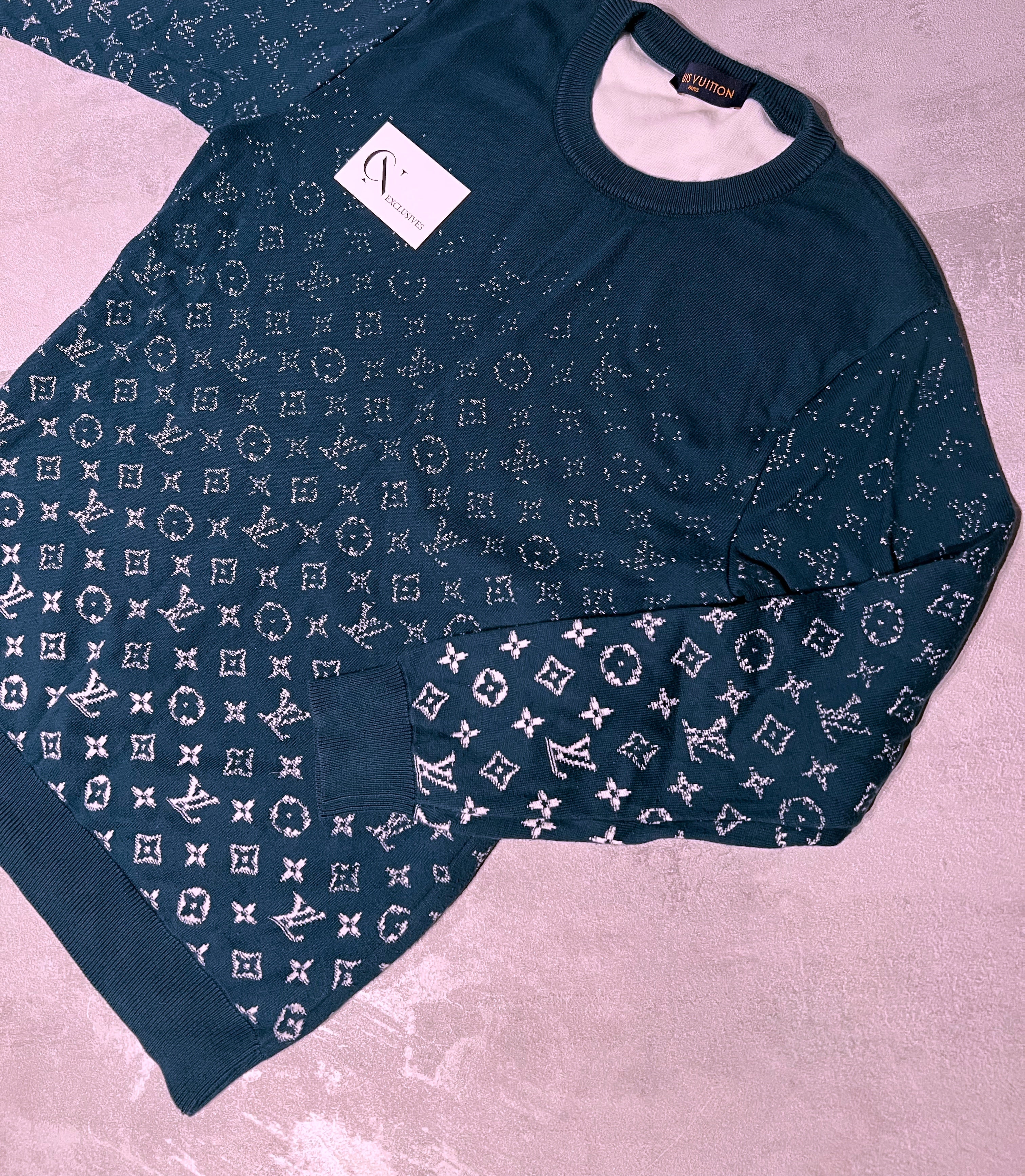Louis Vuitton Men's Crew Neck Sweater Monogram Degrade Cotton