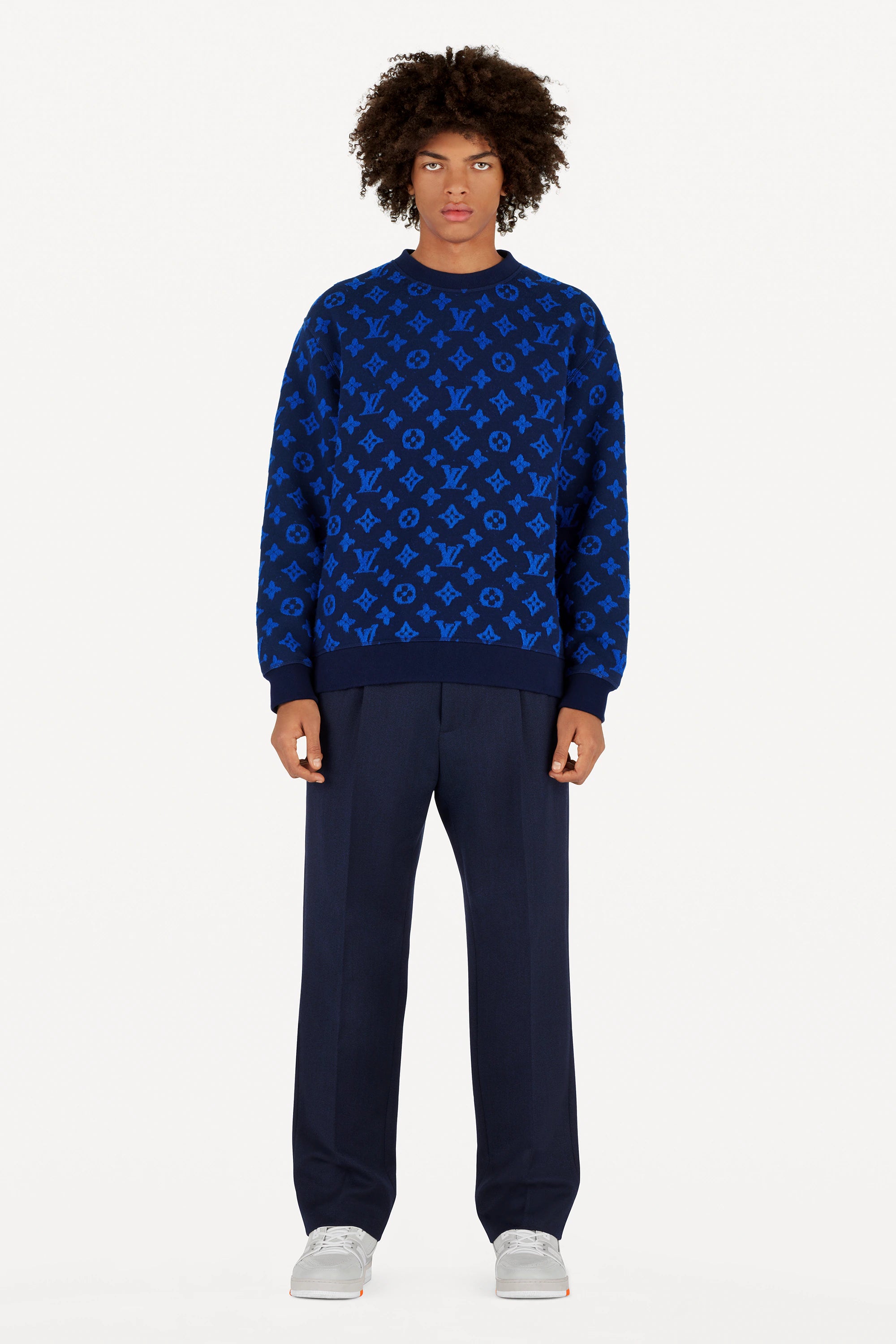 Full monogram jacquard crew neck price best sale