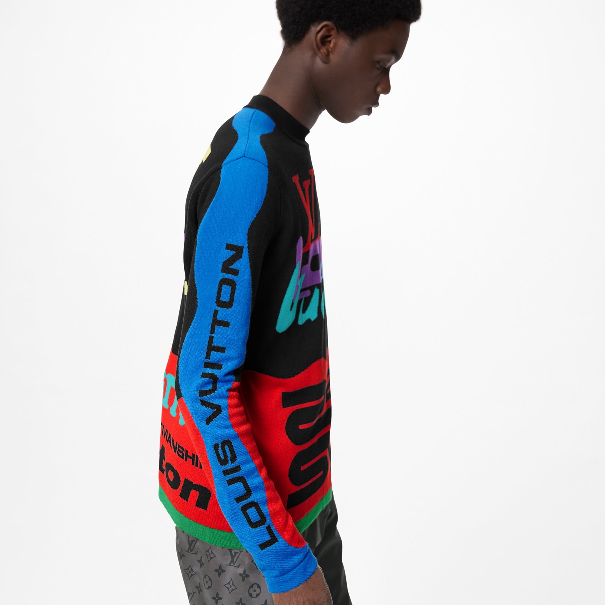 Louis Vuitton Black & Multicolor '2054 Logos' Sweater