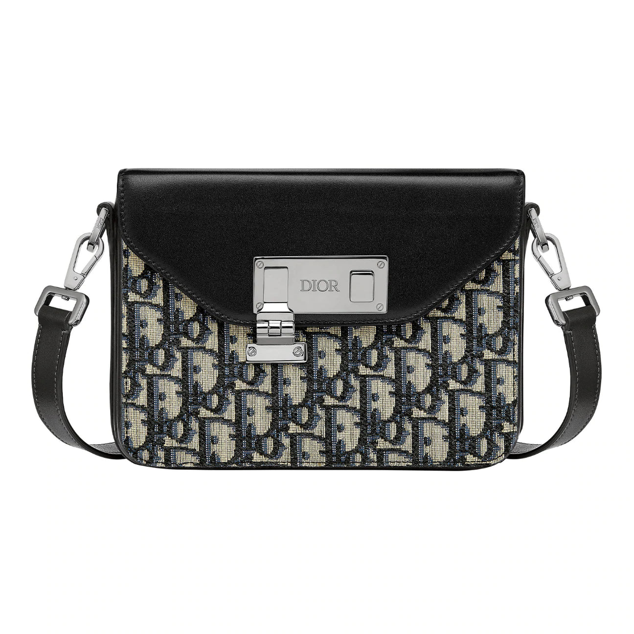 Dior Oblique Jacquard Messenger Crossbody Leather Lock Bag