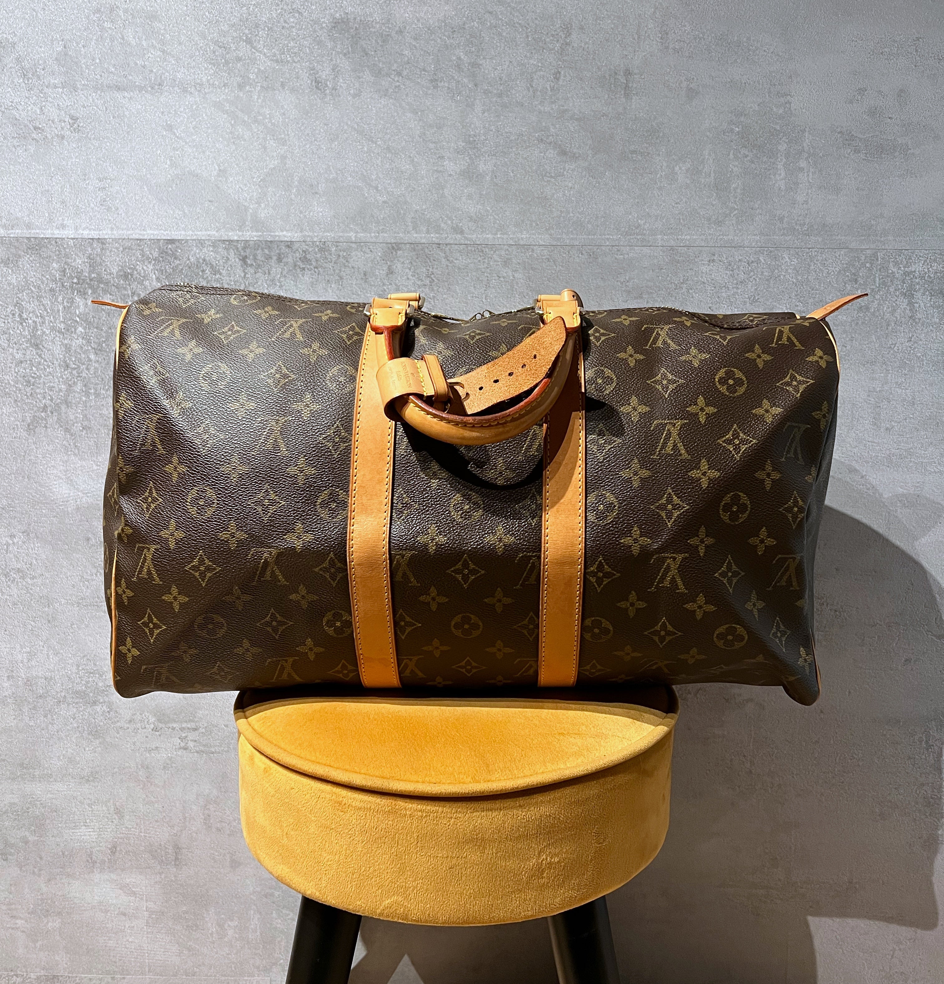 Louis Vuitton LV Keepall Crafty 45 Caramel Leather ref.219677