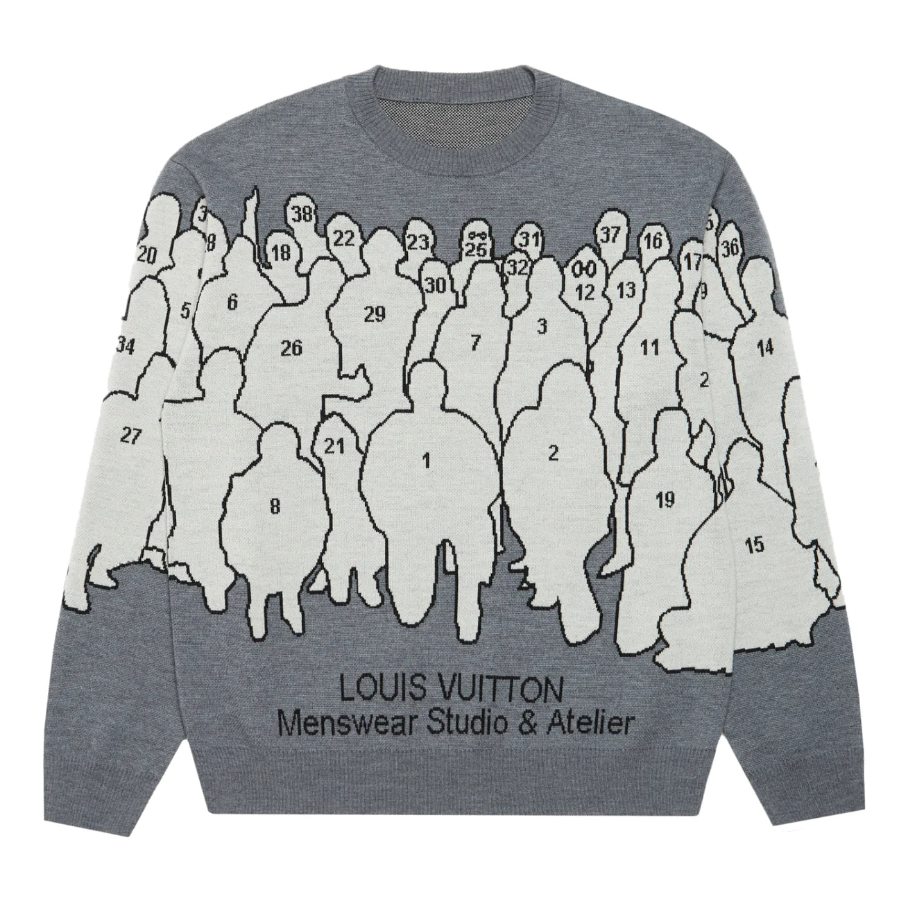 Louis Vuitton Parisian Collage Jacquard Hoodie Grey. Size Xs