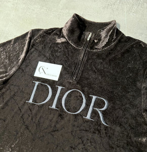 Dior Velvet Half Zip Polo Shirt