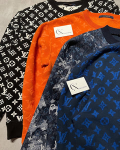 Louis Vuitton, orange monogram crewneck sweatshirt - Unique