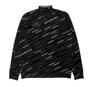 Balenciaga Allover Logo Turtleneck Sweater