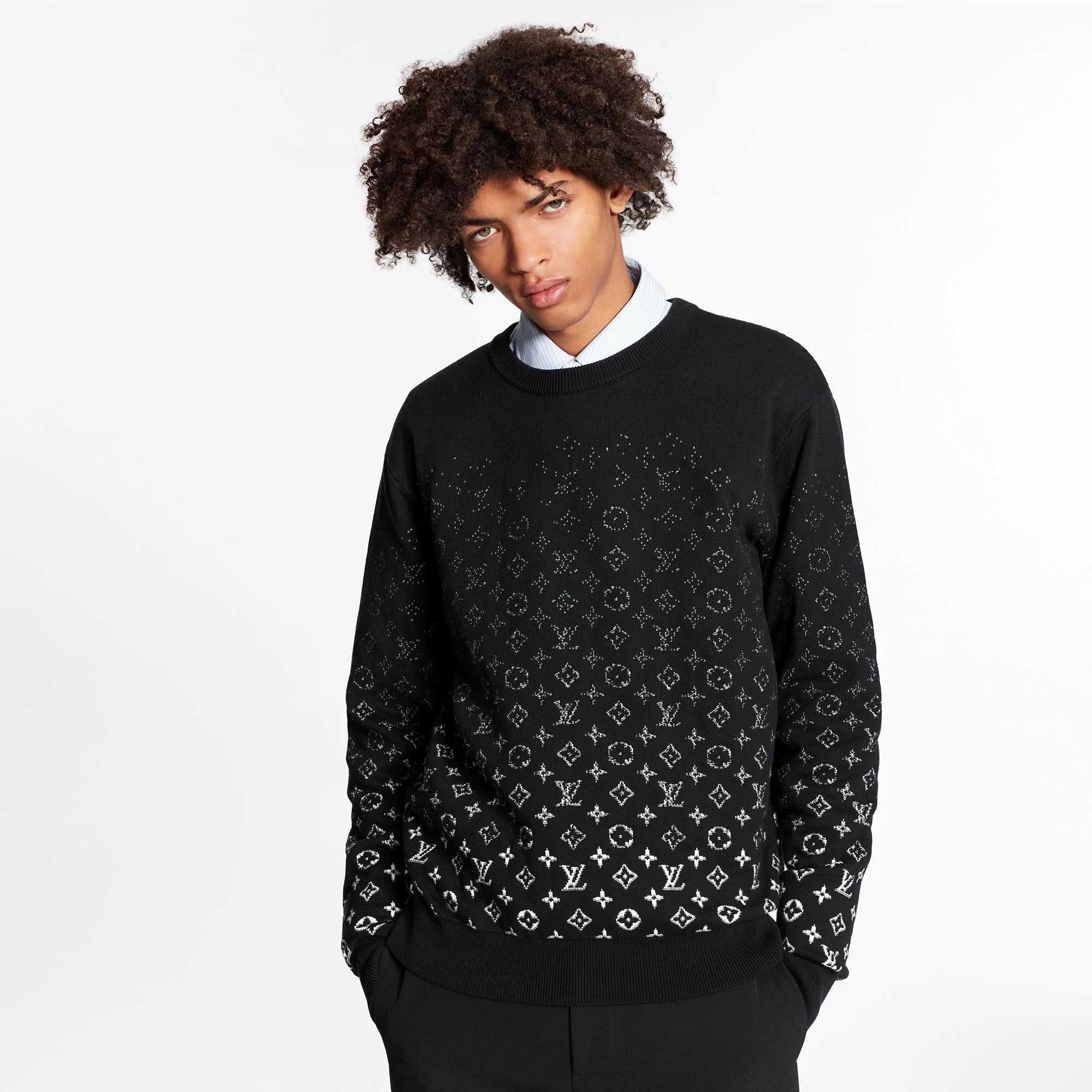 Lv best sale monogram crewneck