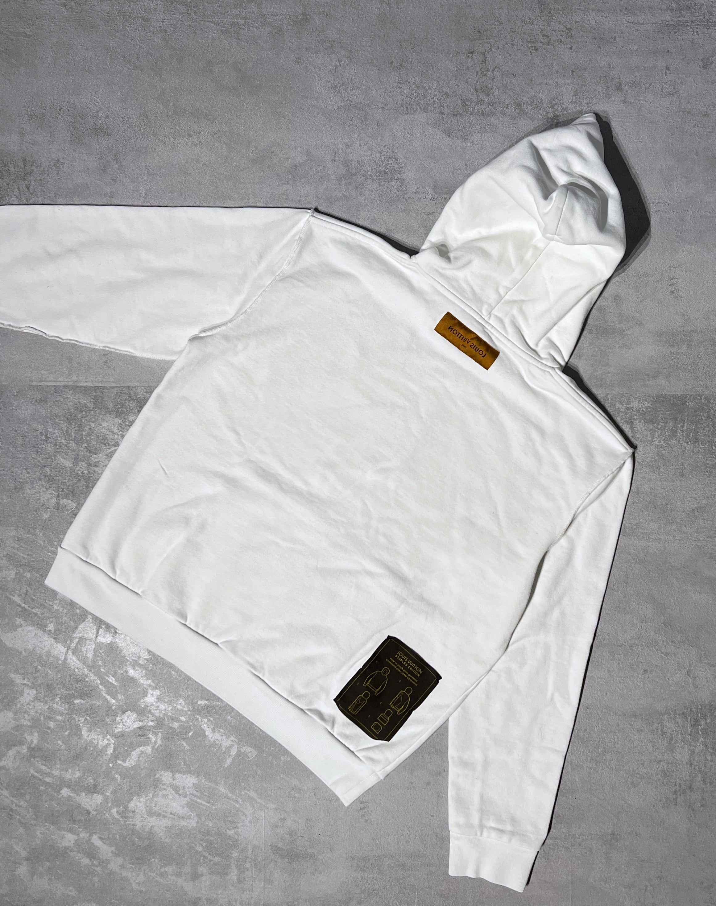 Louis Vuitton Inside Out Cashmere Hoodie Milk White. Size M0
