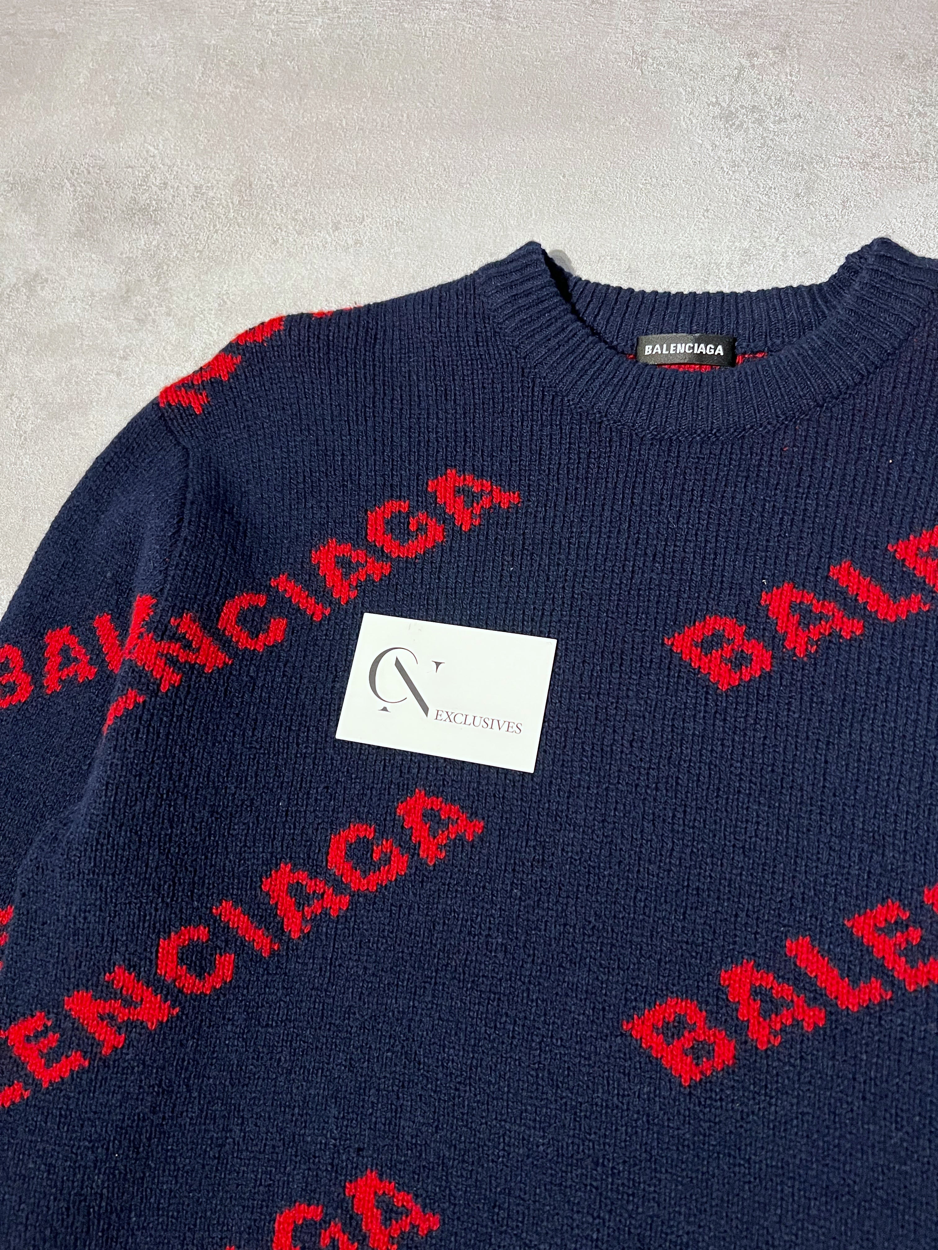 Balenciaga Allover Logo Sweater – CnExclusives