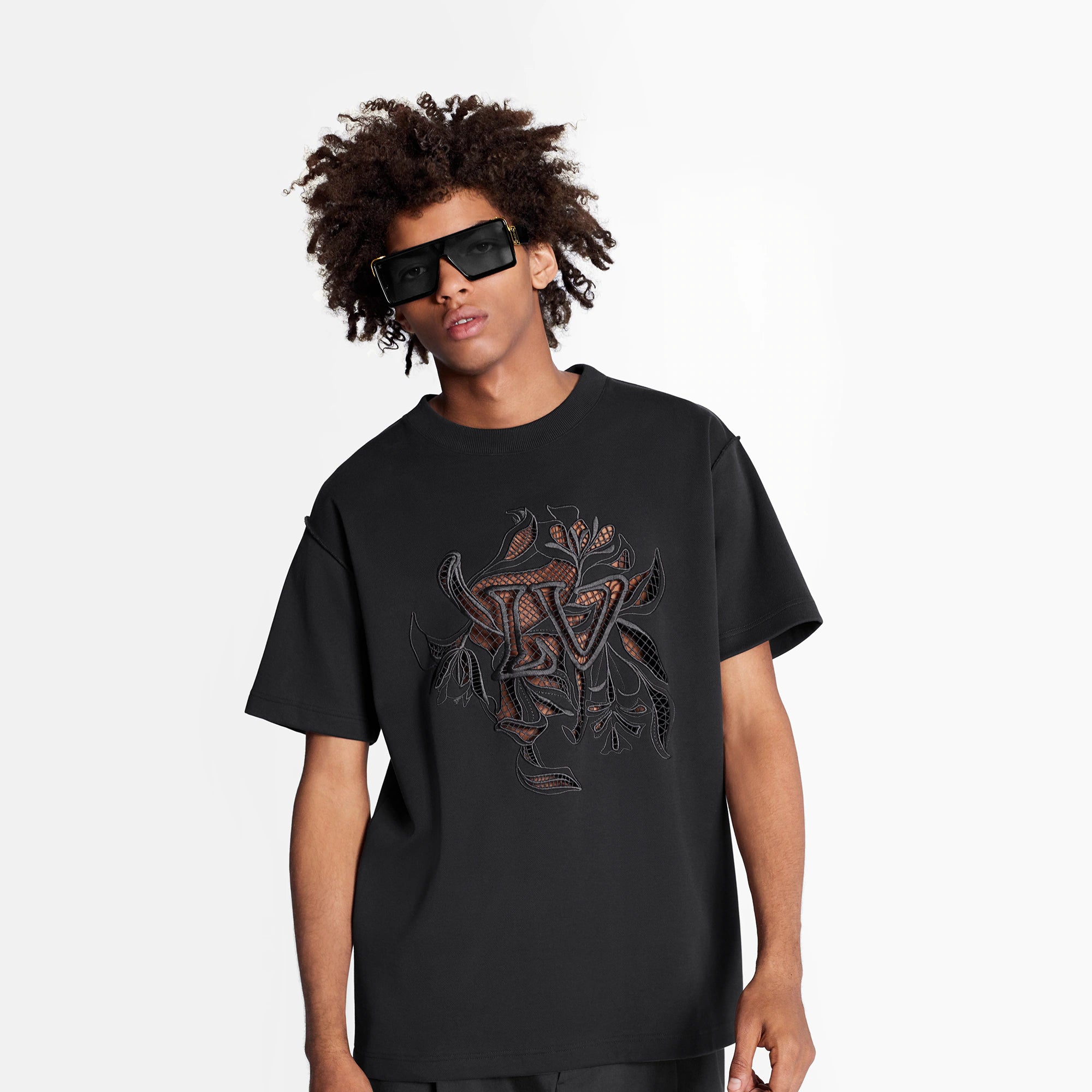LV Vegetal Lace Embroidery T-Shirt - Men - Ready-to-Wear