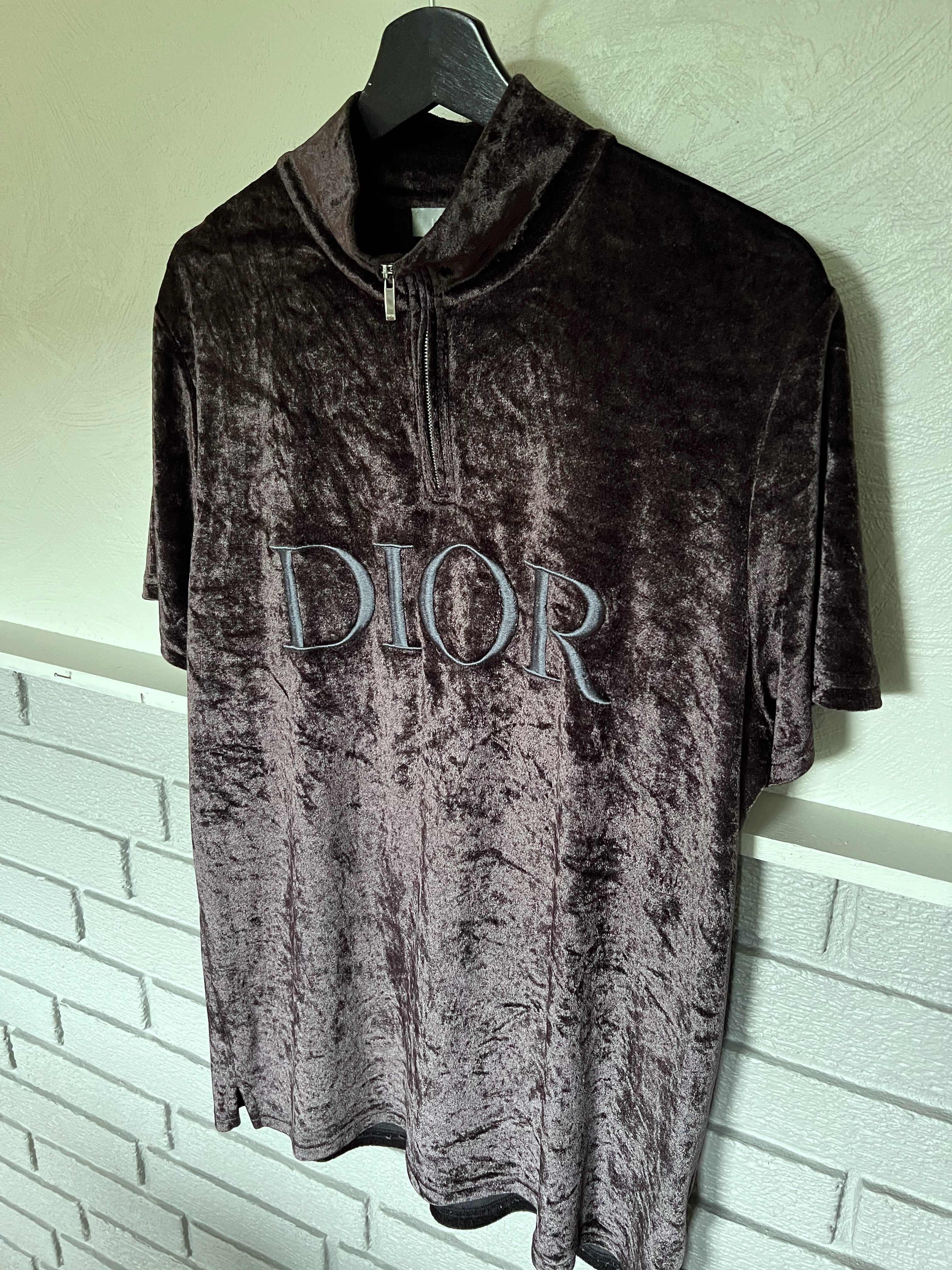 Dior Velvet Half Zip Polo Shirt