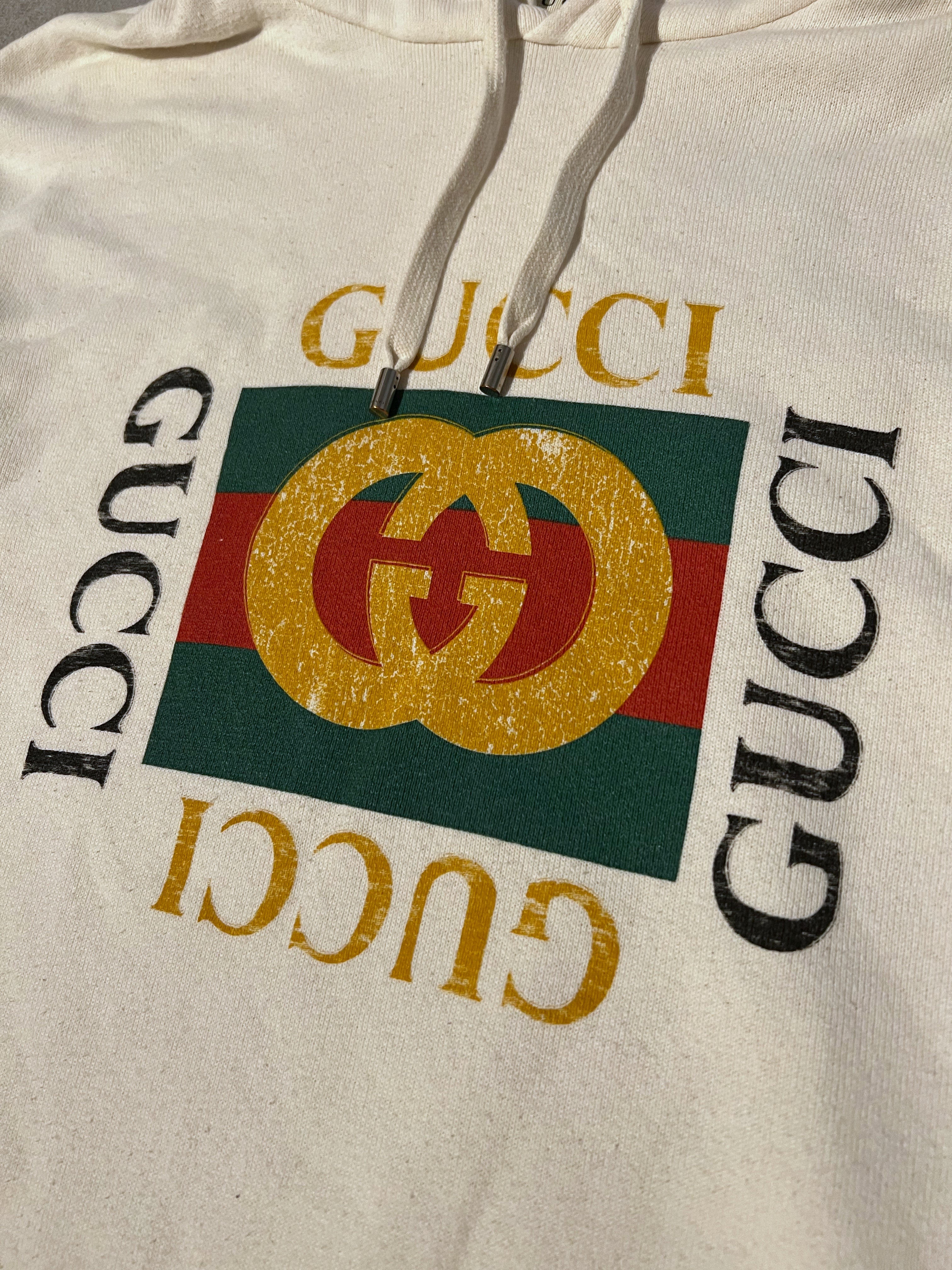 Gucci Distressed Logo Hoodie