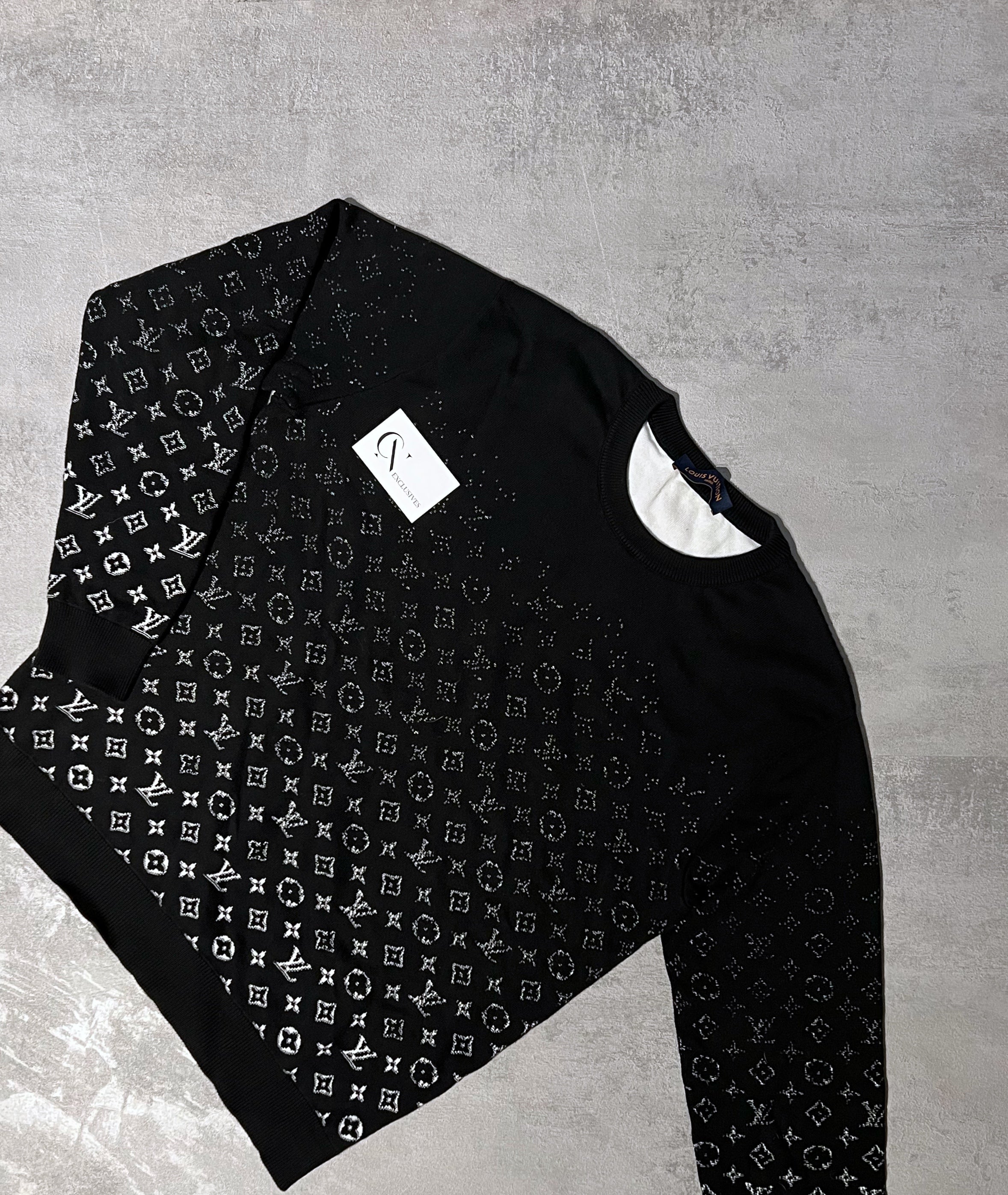 Louis Vuitton Monogram Crewneck Sweatshirt Black Brand New Size L