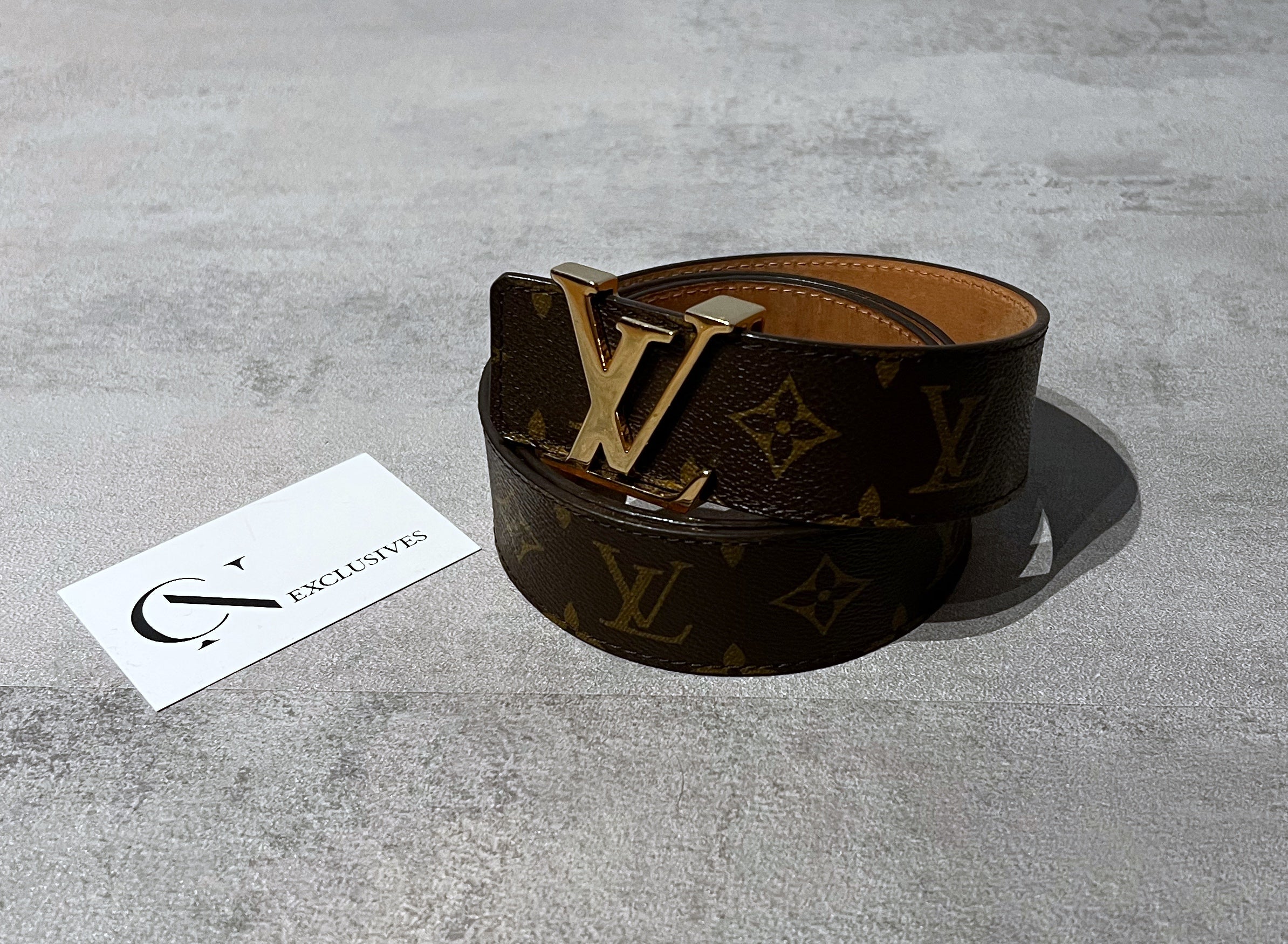 LAstylez — Designer M/L Louis Vuitton Gold Buckle Brown Tan LV